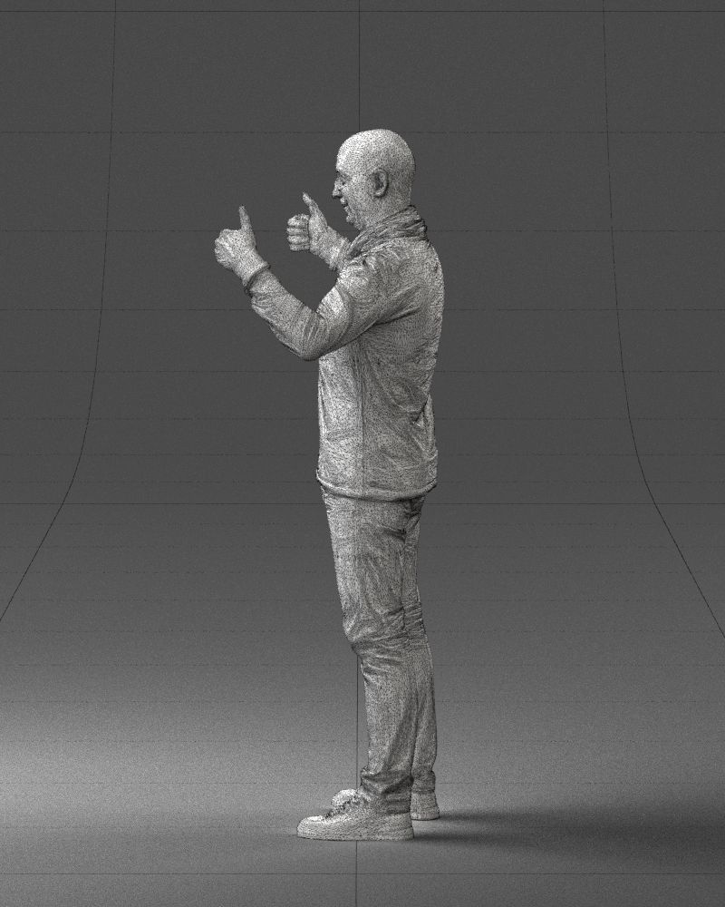 000087 Cheerful Man Giving Thumbs Up 3D model_32