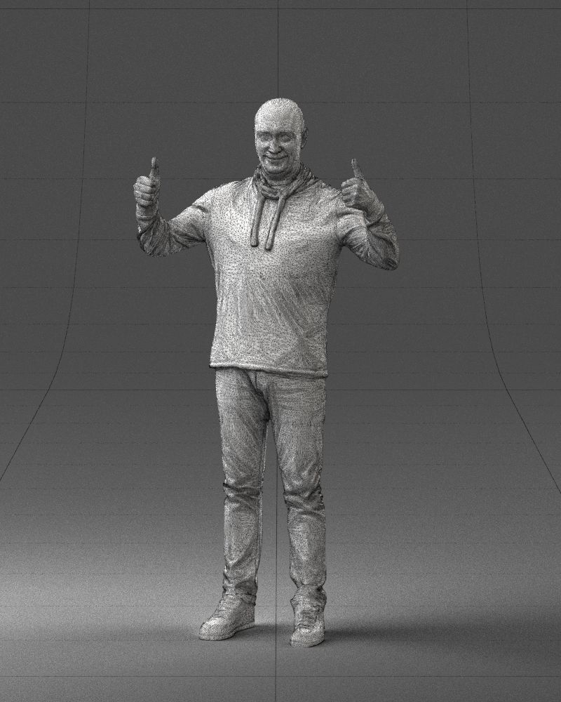 000087 Cheerful Man Giving Thumbs Up 3D model_41