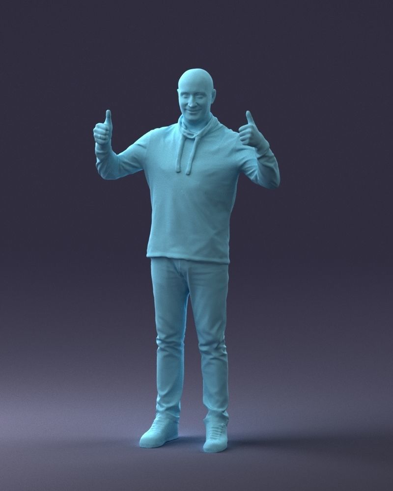 000087 Cheerful Man Giving Thumbs Up 3D model_40