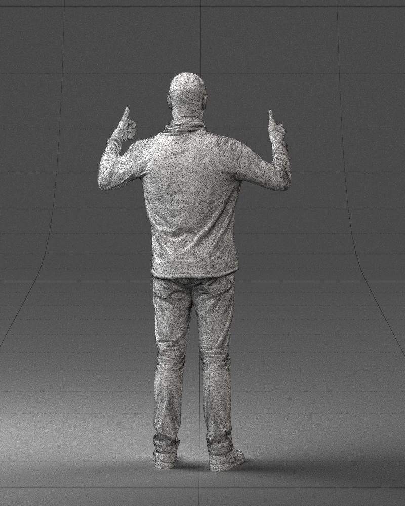 000087 Cheerful Man Giving Thumbs Up 3D model_26