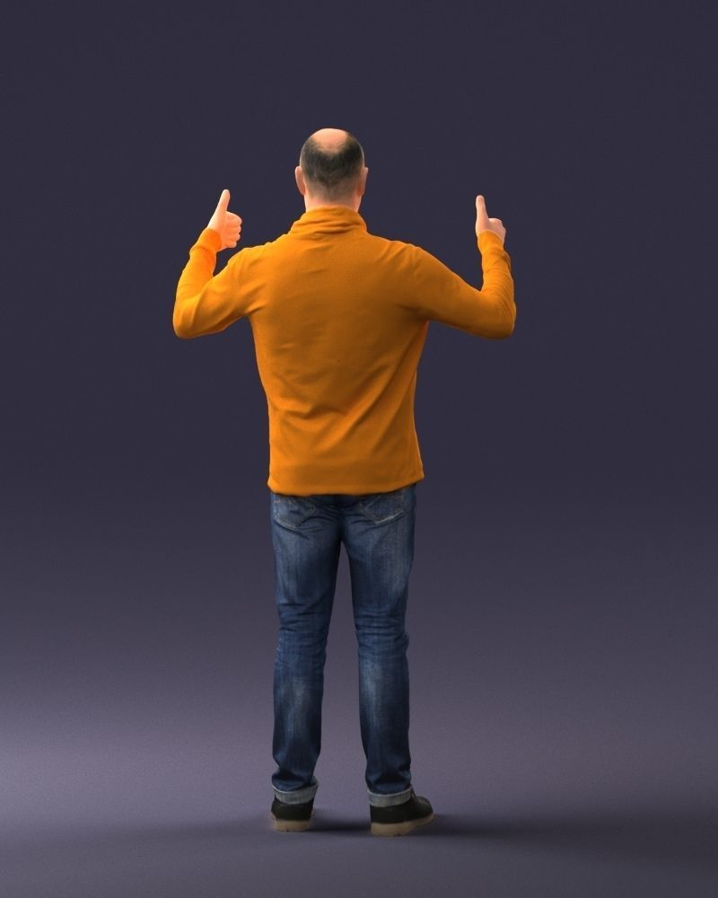 000087 Cheerful Man Giving Thumbs Up 3D model_23