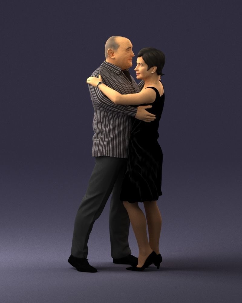 Man and woman dancing 0281 3D model_3