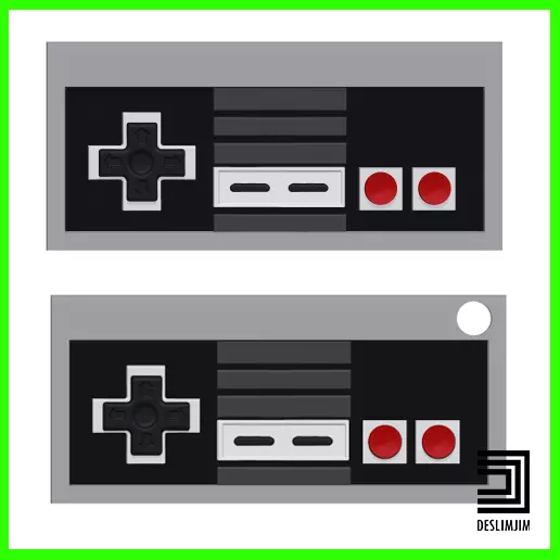 2 FILES - NES NINTENDO CONTROLLER KEYCHAIN AND MODEL CONTROLE 3D print model_0