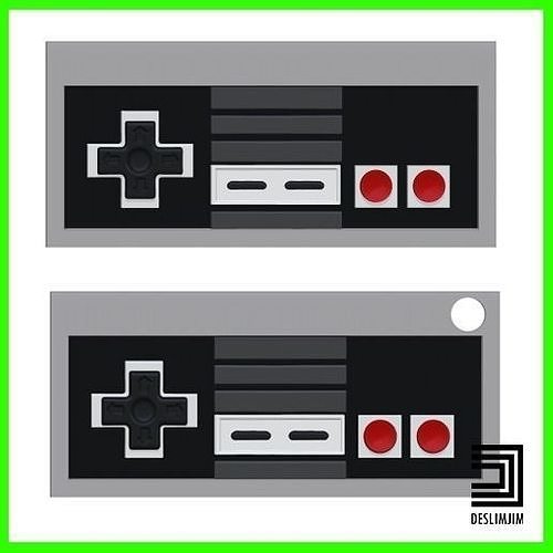 2 FILES - NES NINTENDO CONTROLLER KEYCHAIN AND MODEL CONTROLE 3D print model