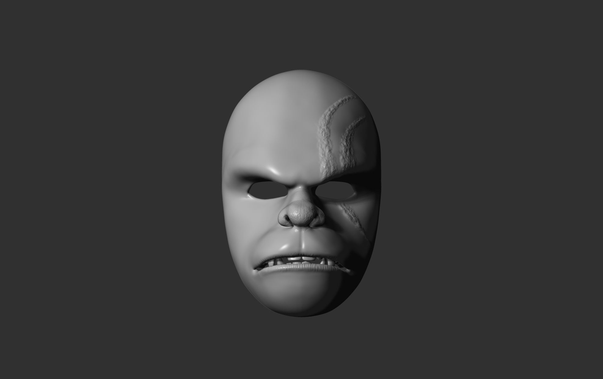 Black Krrsantan mask face shell with articulated jaw  3D print model_9