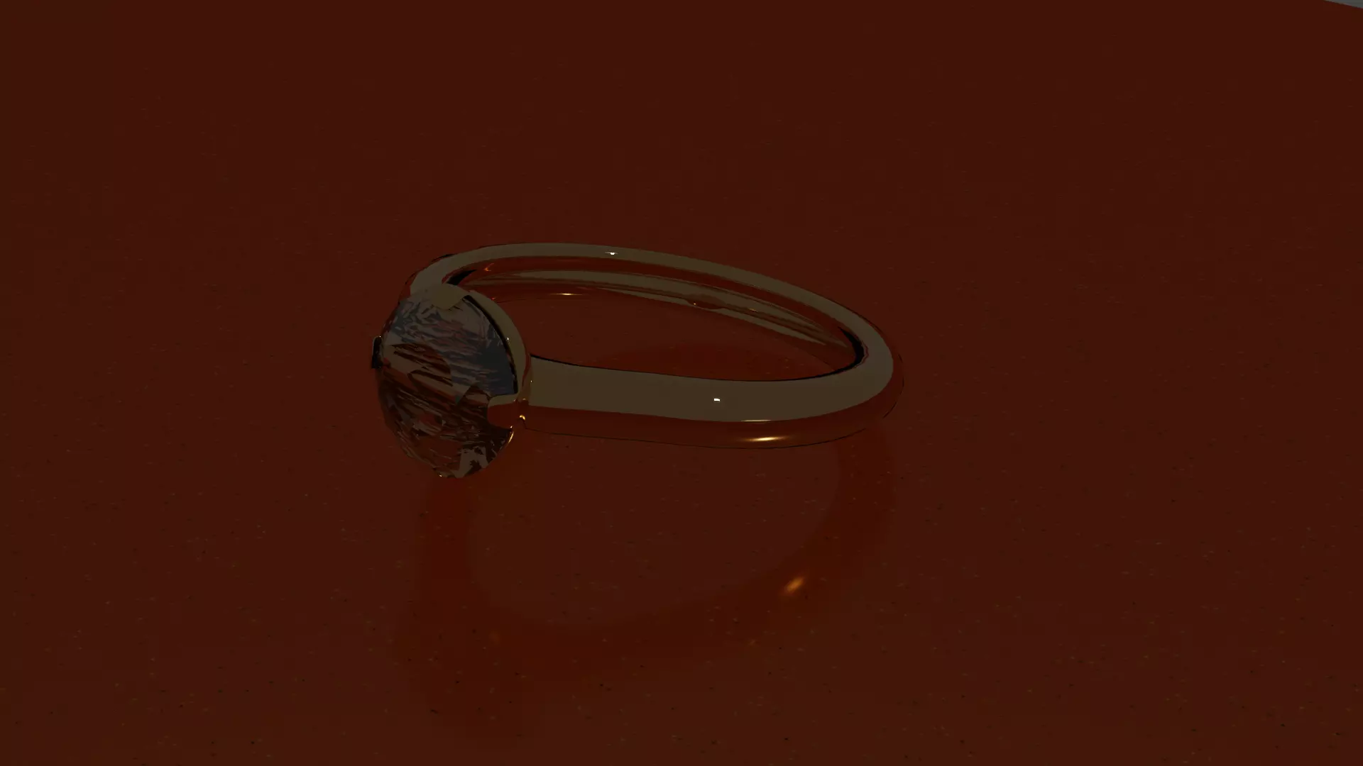 Gold Diamond Ring  3D model_0