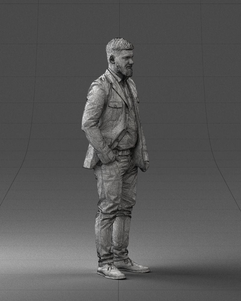 000044 Bearded Man 0111 3dp 3D print model_5