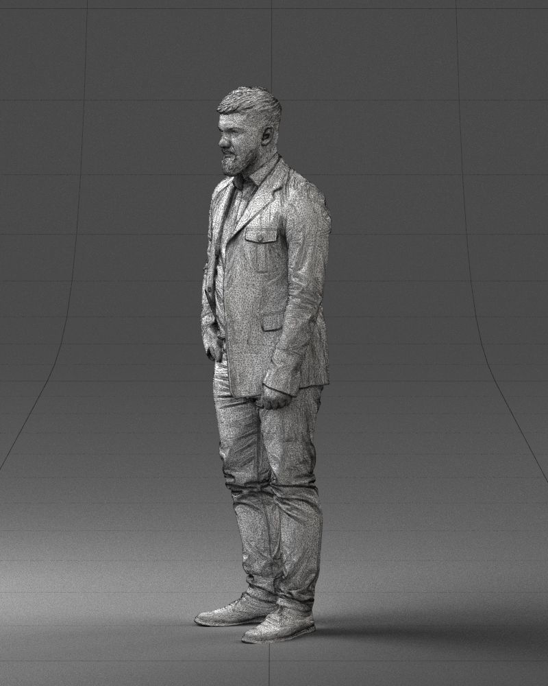 000044 Bearded Man 0111 3dp 3D print model_11