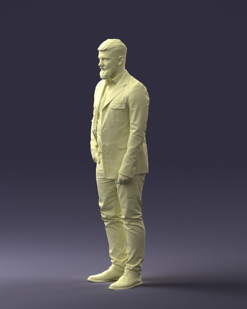 000044 Bearded Man 0111 3dp 3D print model_10