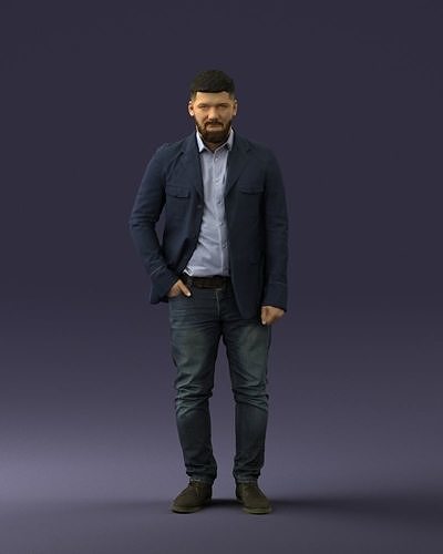 000044 Bearded Man 0111 3dp 3D print model