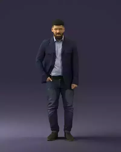 000044 Bearded Man 0111 3dp 3D print model