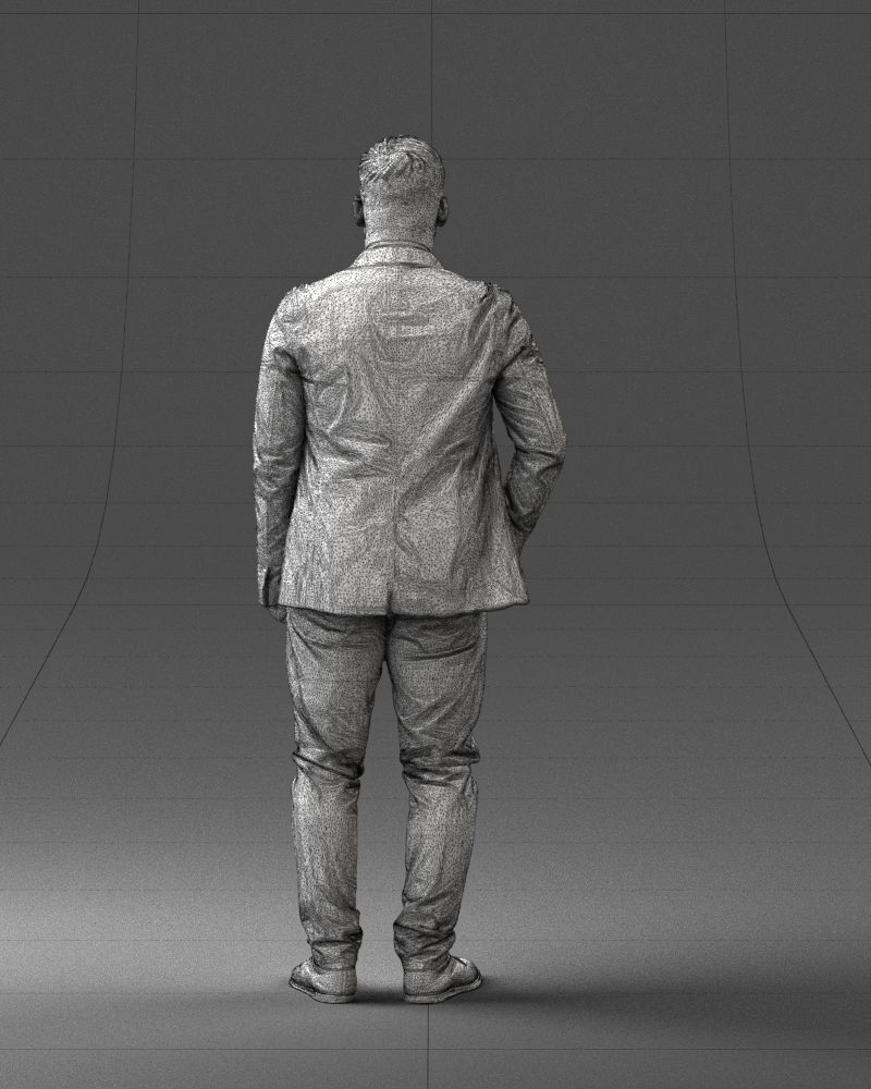 000044 Bearded Man 0111 3dp 3D print model_8