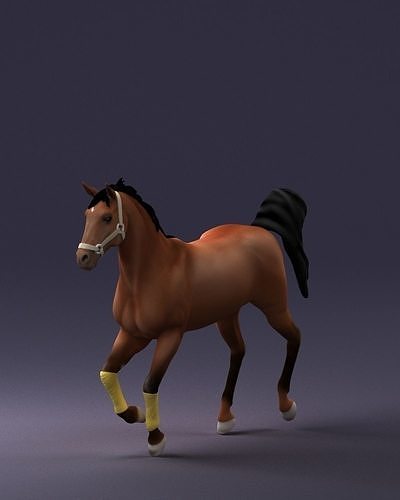 Running horse 0293 3D Print Ready 3D print model