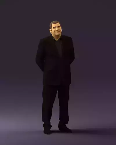 Man in full blavk suit 0583 3D Print Ready