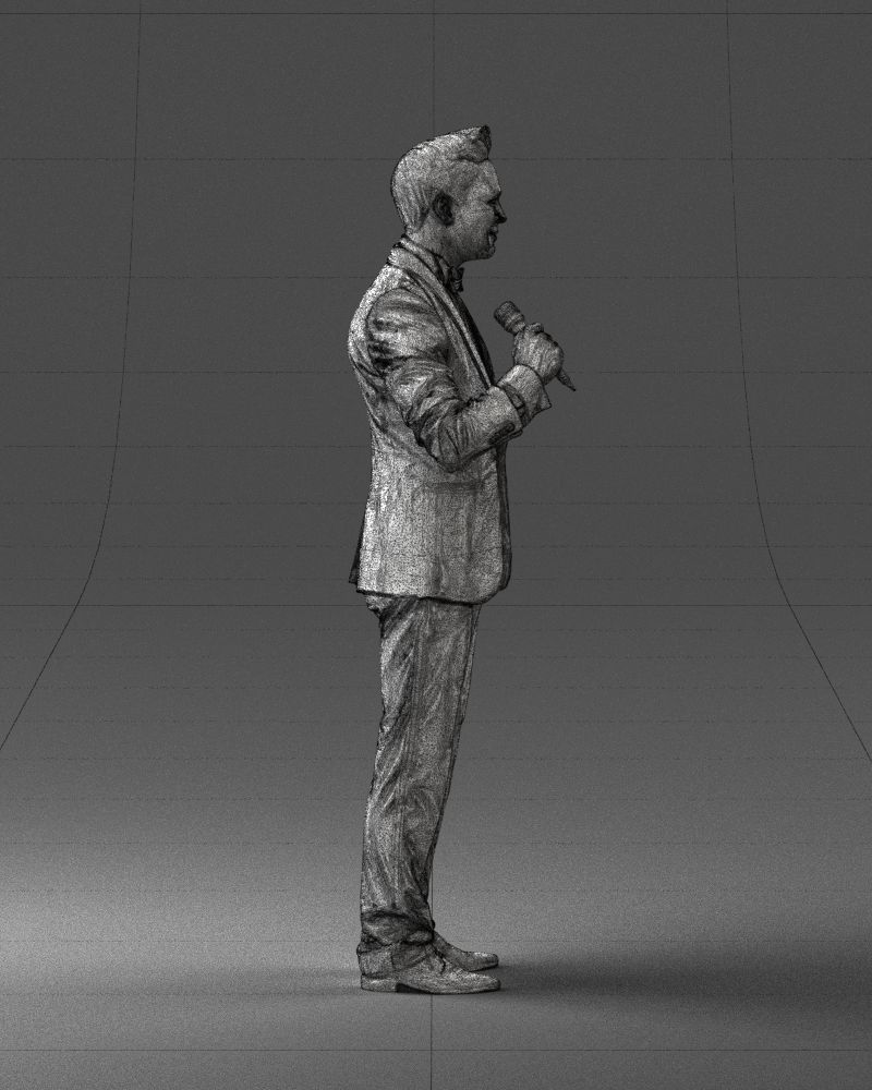 Man with a microphone in a suit 0316 3D Print Ready 3D print model_14