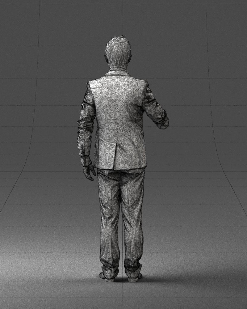Man with a microphone in a suit 0316 3D Print Ready 3D print model_20