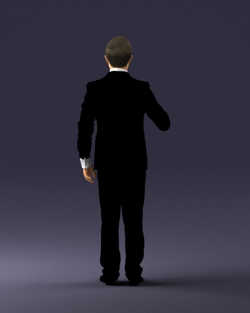 Man with a microphone in a suit 0316 3D Print Ready 3D print model_18