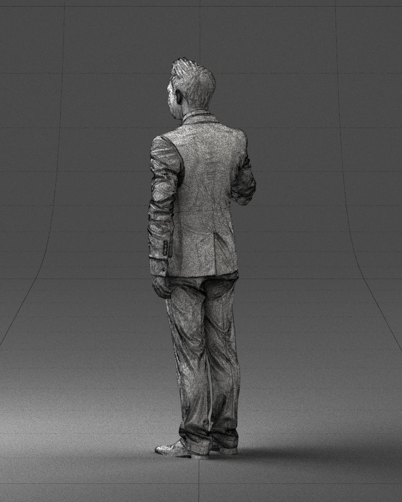 Man with a microphone in a suit 0316 3D Print Ready 3D print model_23