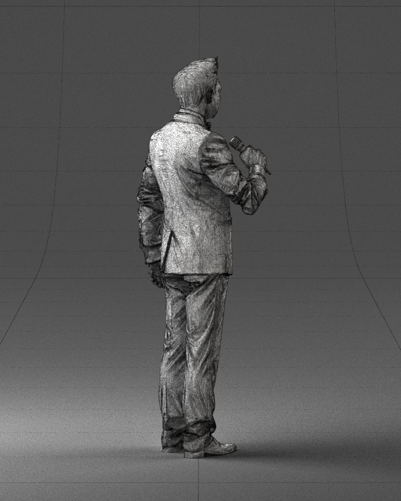 Man with a microphone in a suit 0316 3D Print Ready 3D print model_17