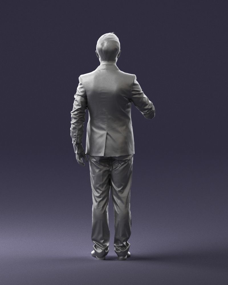 Man with a microphone in a suit 0316 3D Print Ready 3D print model_19