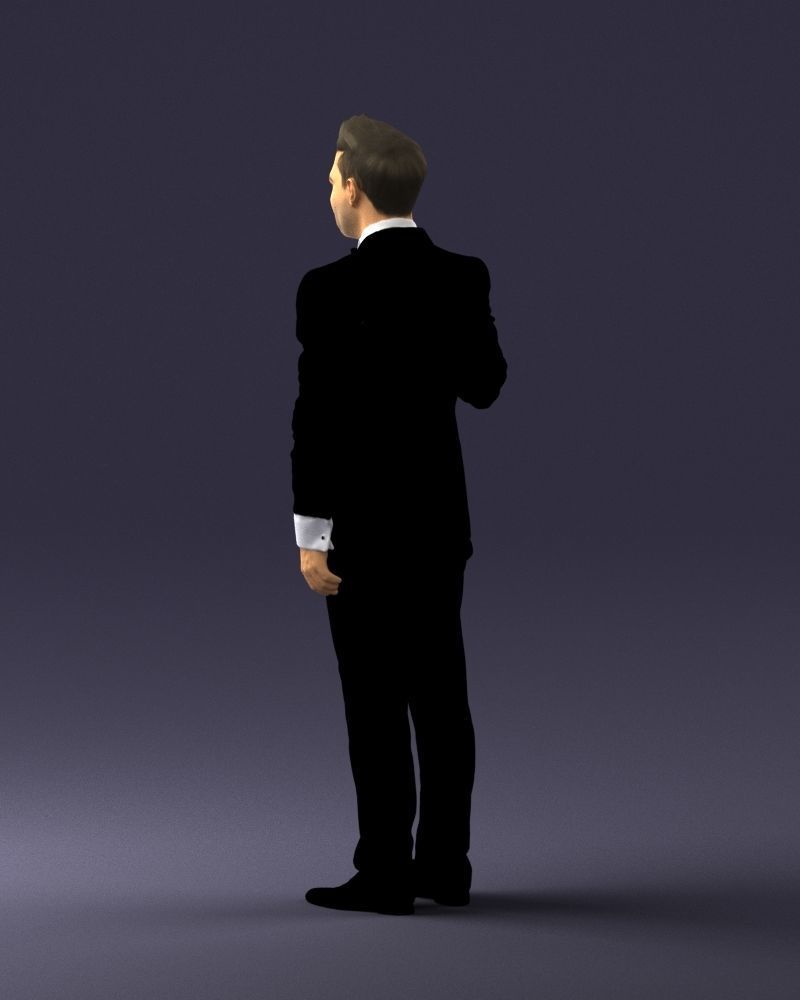 Man with a microphone in a suit 0316 3D Print Ready 3D print model_21