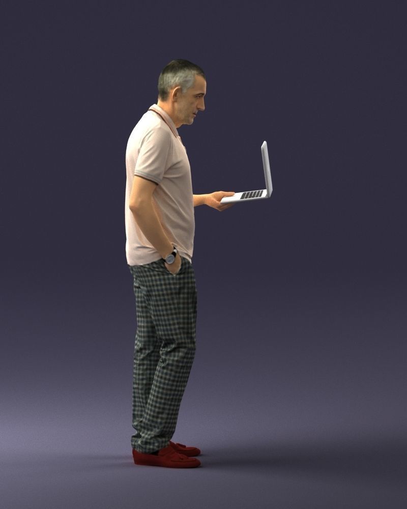 Man with macbook 0138 3D Print Ready 3D print model_12