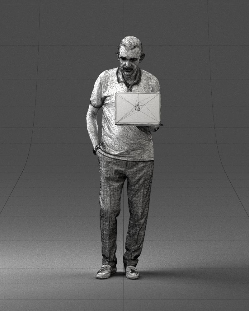 Man with macbook 0138 3D Print Ready 3D print model_38