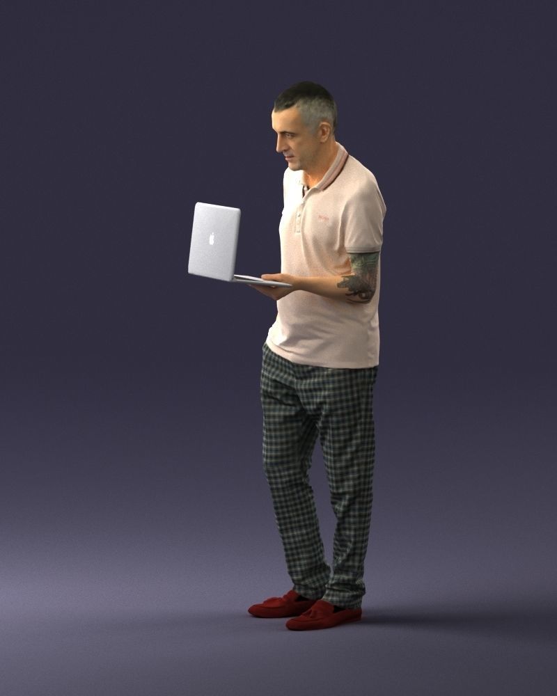 Man with macbook 0138 3D Print Ready 3D print model_27