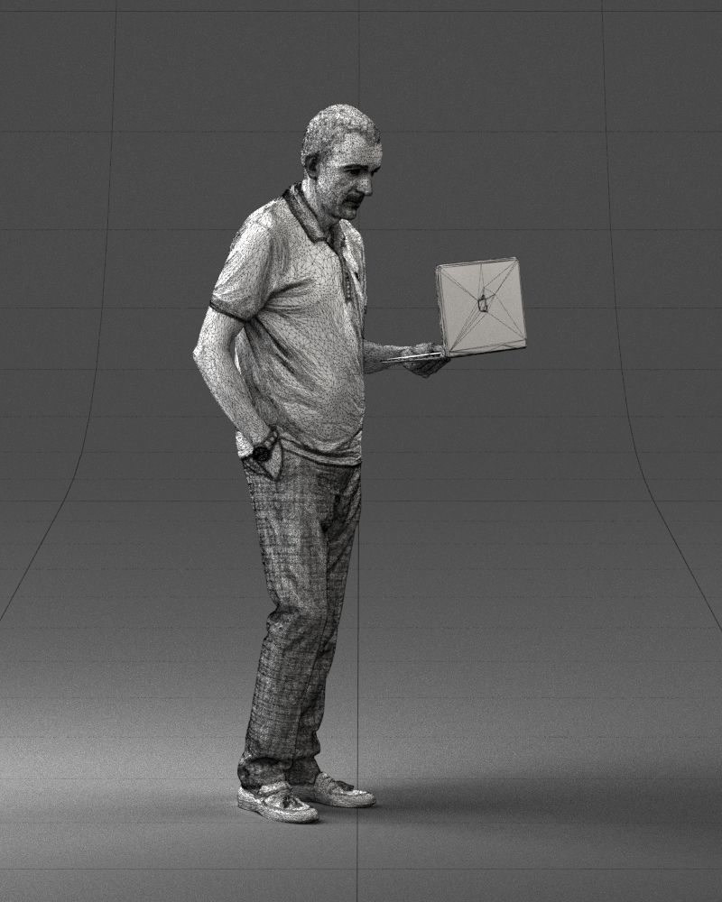 Man with macbook 0138 3D Print Ready 3D print model_11