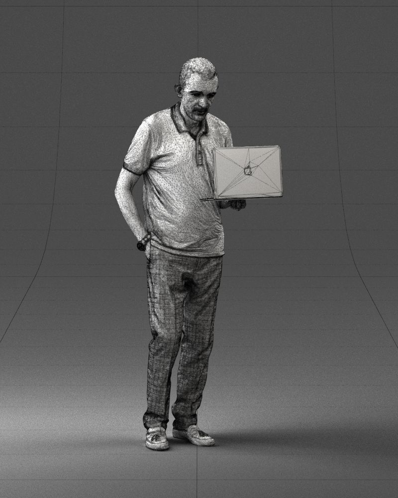 Man with macbook 0138 3D Print Ready 3D print model_8