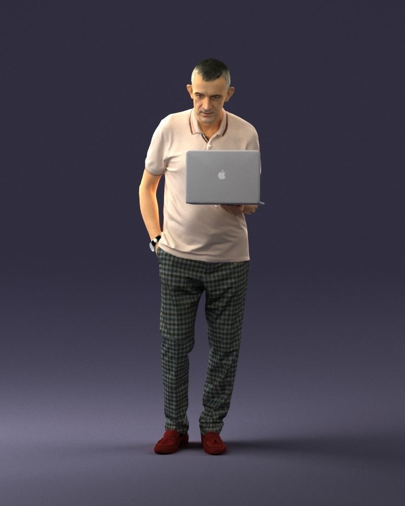 Man with macbook 0138 3D Print Ready 3D print model_36