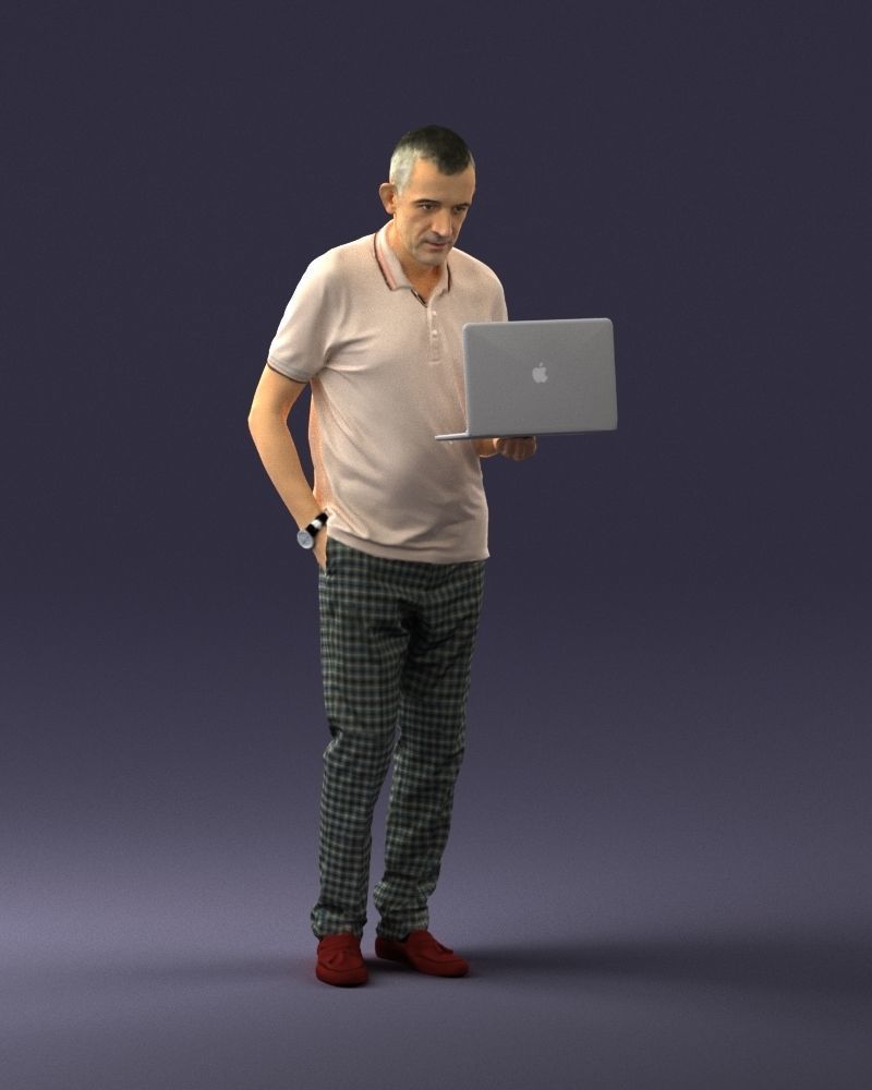 Man with macbook 0138 3D Print Ready 3D print model_6