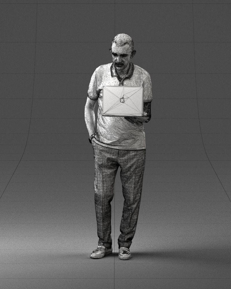 Man with macbook 0138 3D Print Ready 3D print model_35