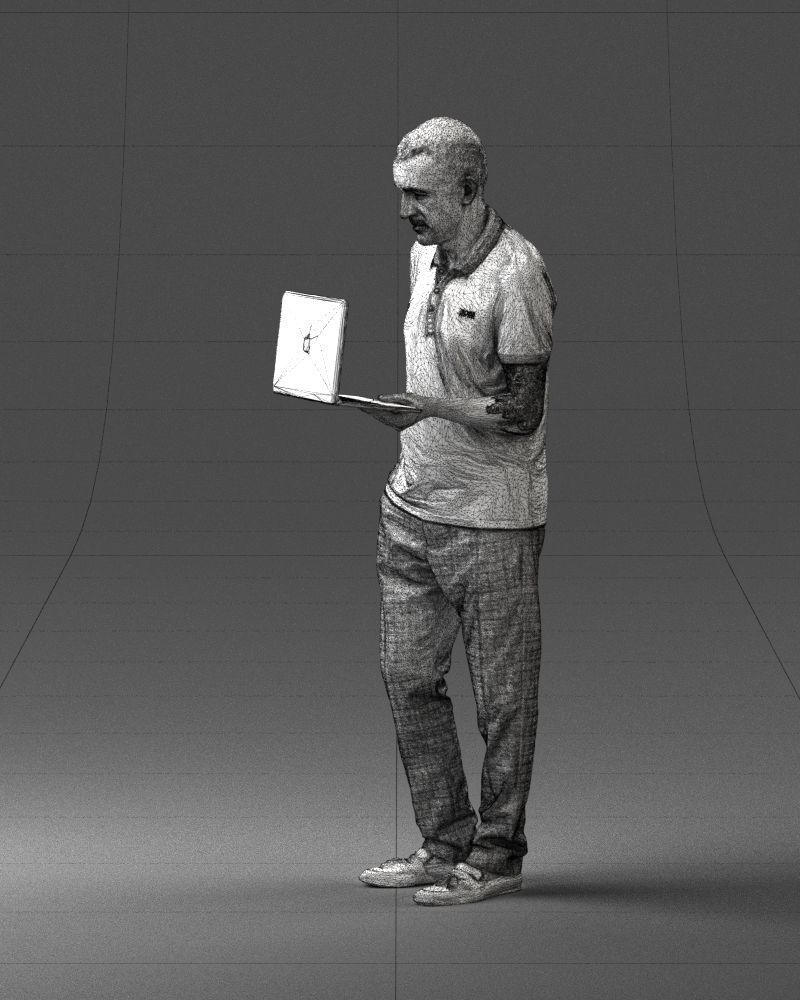 Man with macbook 0138 3D Print Ready 3D print model_29