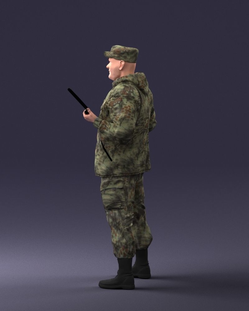 000255 Hunter in Camouflage with Rifle 0226 3dp 3D print model_13