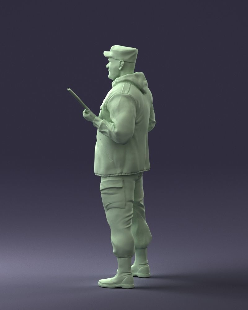 000255 Hunter in Camouflage with Rifle 0226 3dp 3D print model_14