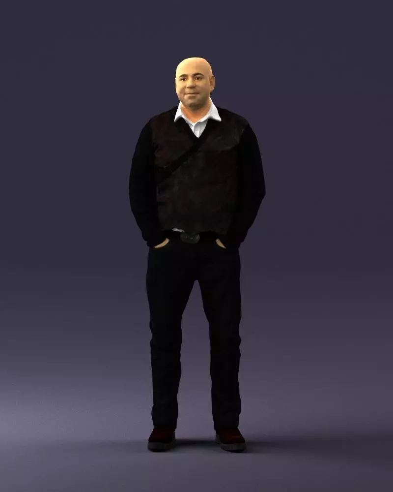 000488 Casual Standing Man with Hands in Pockets 3D Print 3D print model