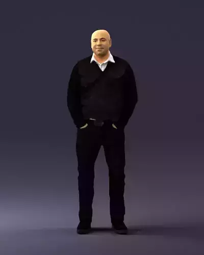Man in black suit 0154 3D Print Ready 3D print model