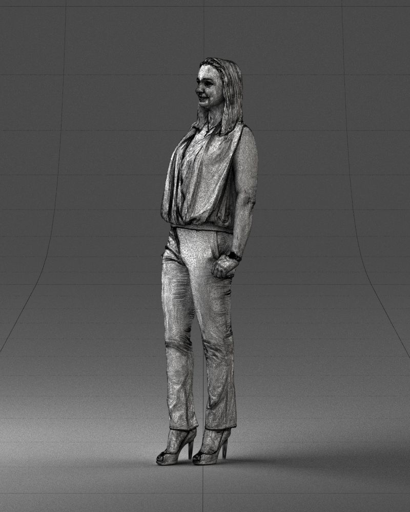 Woman in blue dress 0131 3D Print Ready 3D print model_29