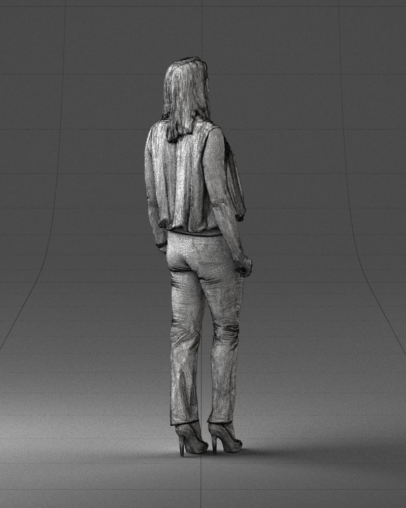 Woman in blue dress 0131 3D Print Ready 3D print model_17