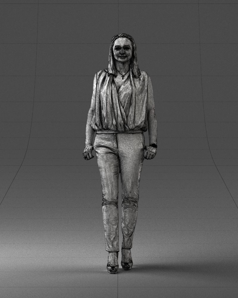 Woman in blue dress 0131 3D Print Ready 3D print model_35