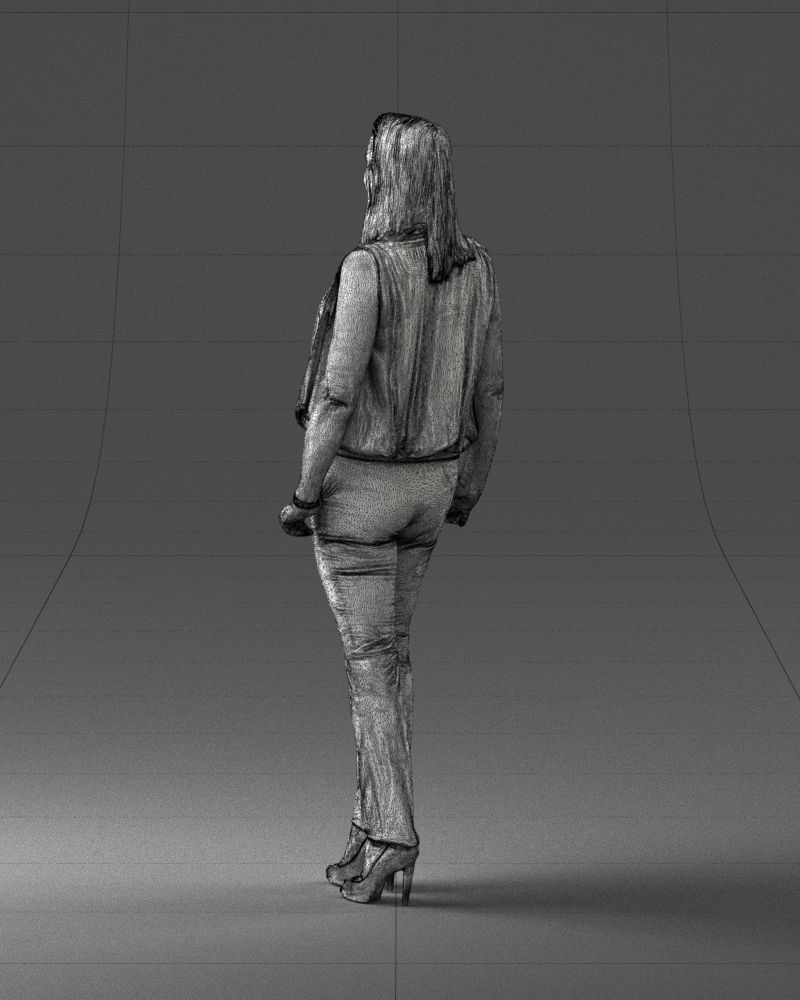 Woman in blue dress 0131 3D Print Ready 3D print model_23