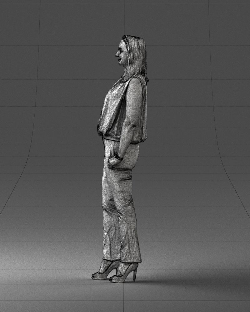 Woman in blue dress 0131 3D Print Ready 3D print model_26