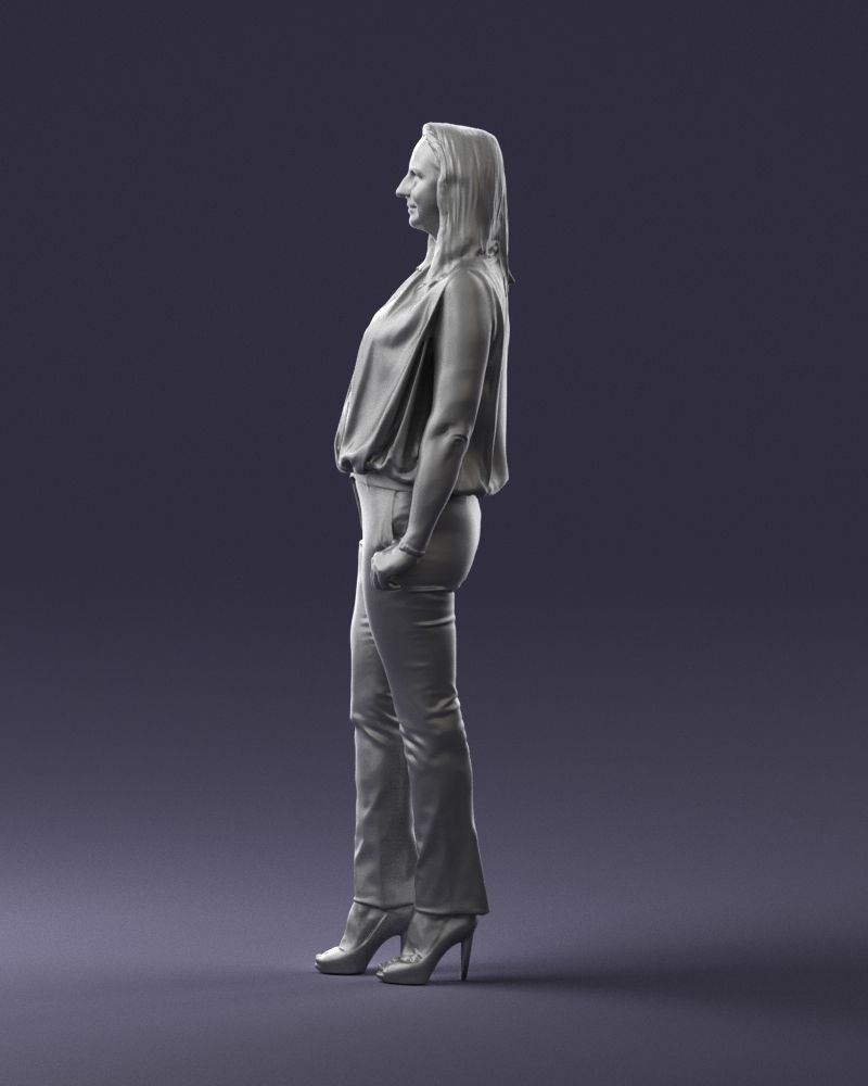 Woman in blue dress 0131 3D Print Ready 3D print model_25