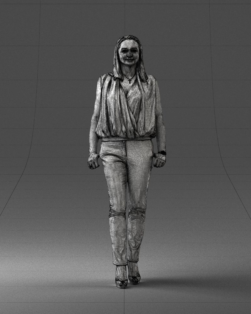 Woman in blue dress 0131 3D Print Ready 3D print model_2