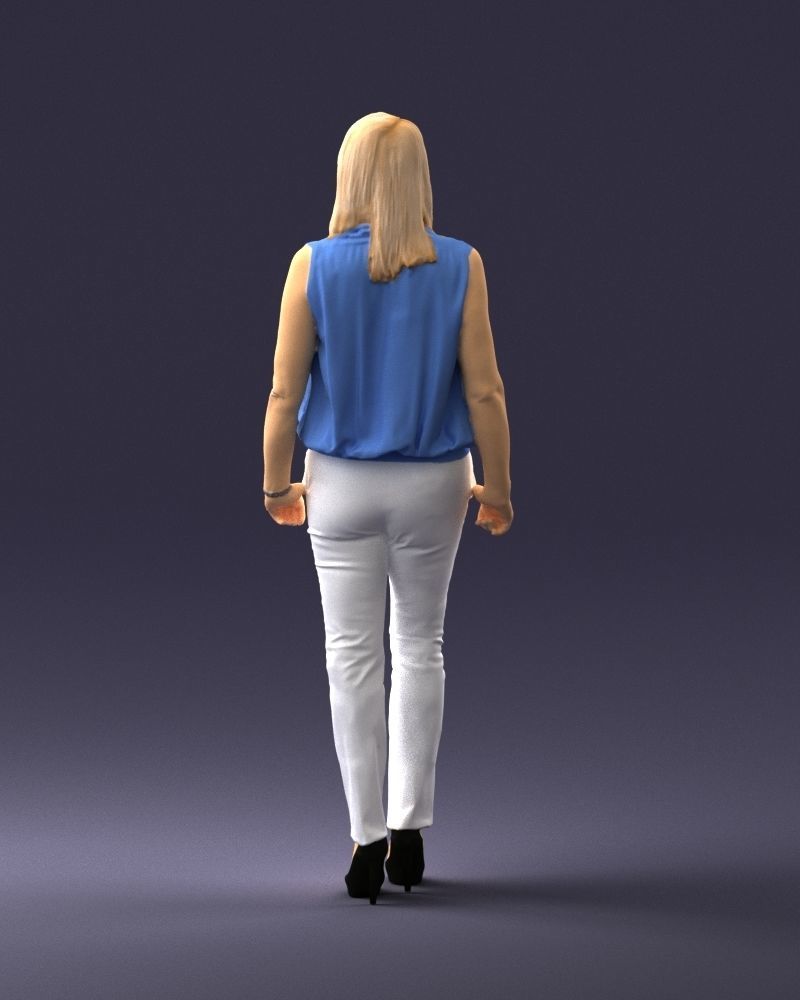 Woman in blue dress 0131 3D Print Ready 3D print model_18