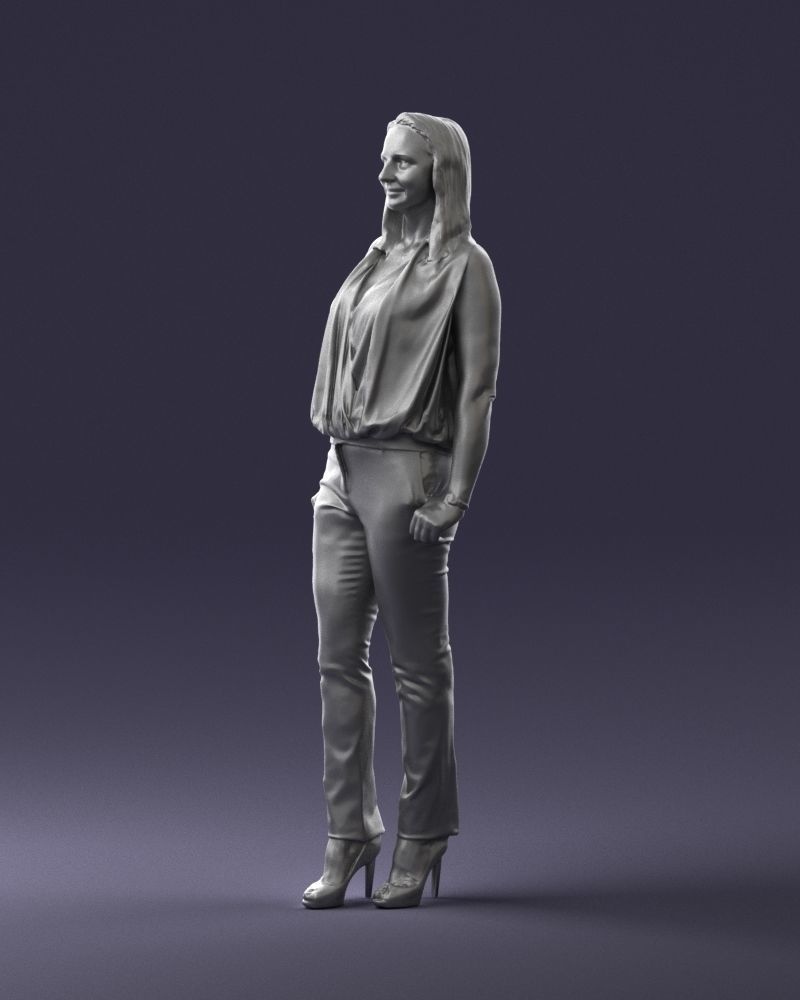 Woman in blue dress 0131 3D Print Ready 3D print model_28