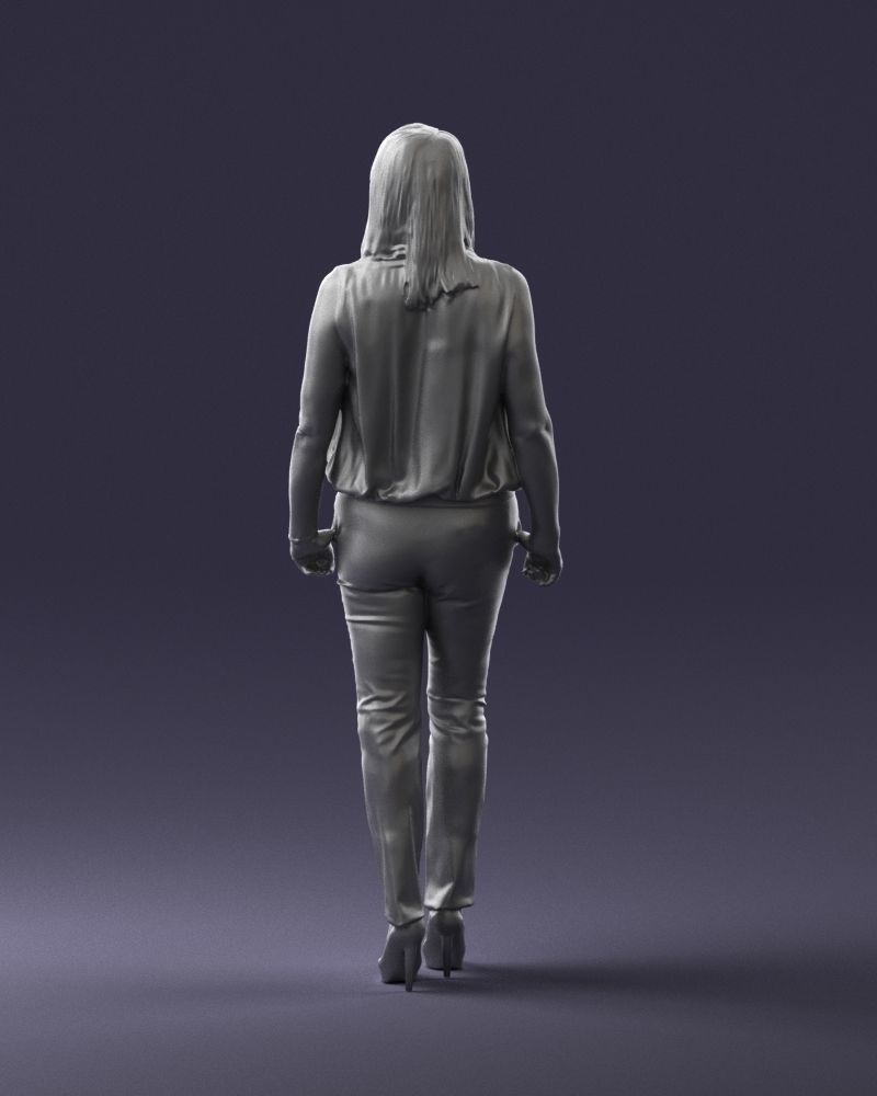 Woman in blue dress 0131 3D Print Ready 3D print model_19