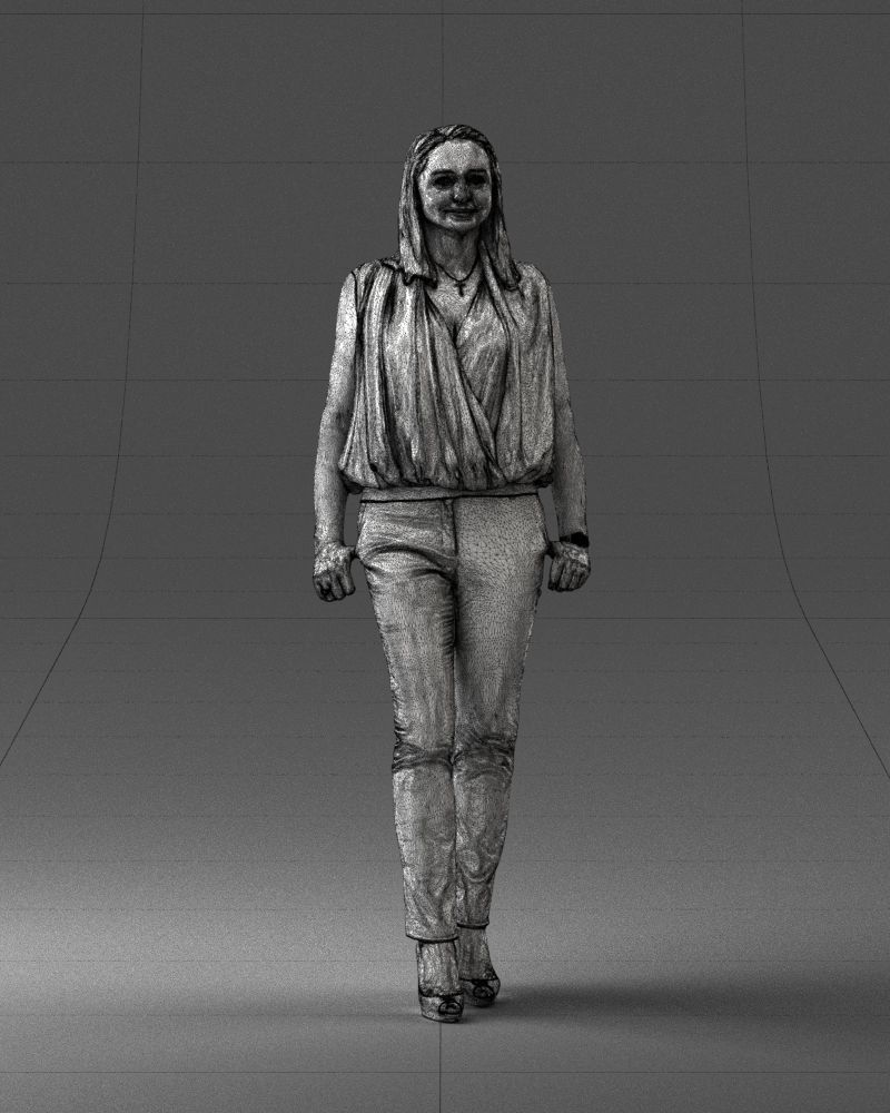 Woman in blue dress 0131 3D Print Ready 3D print model_5