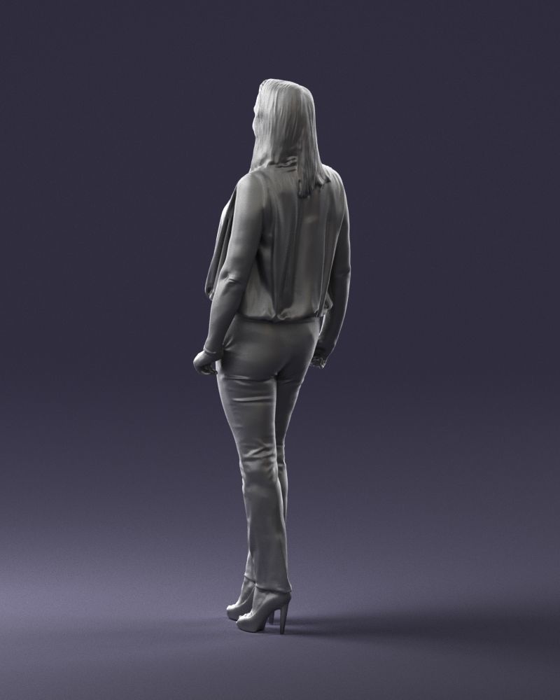 Woman in blue dress 0131 3D Print Ready 3D print model_22